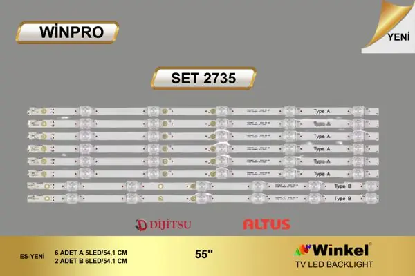 Dijitsu 55 inç TV LED bar takımı Winpro SET 2735