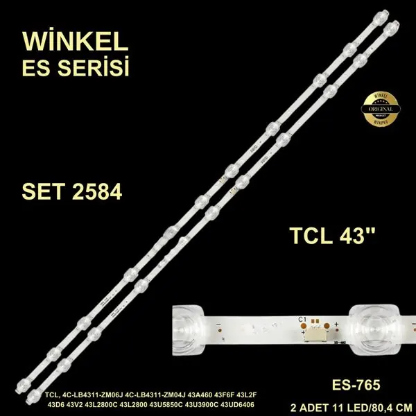 TCL 43 inç TV LED bar takımı Winkel SET 2584