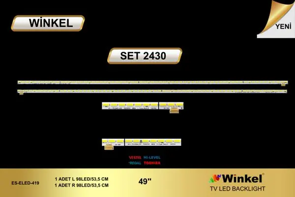 Vestel 49 inç TV LED bar takımı Winkel SET 2430
