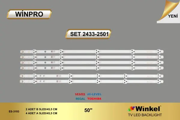 Vestel 50 inç TV LED bar takımı Winpro SET 2433-2501