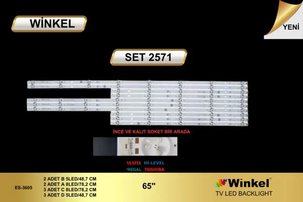 Vestel 65 inç TV LED bar takımı Winkel SET 2571-2546