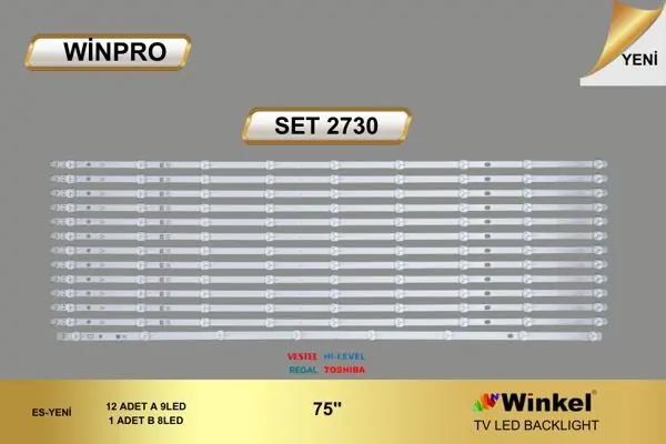 Vestel 75 inç TV LED bar takımı Winpro SET 2730